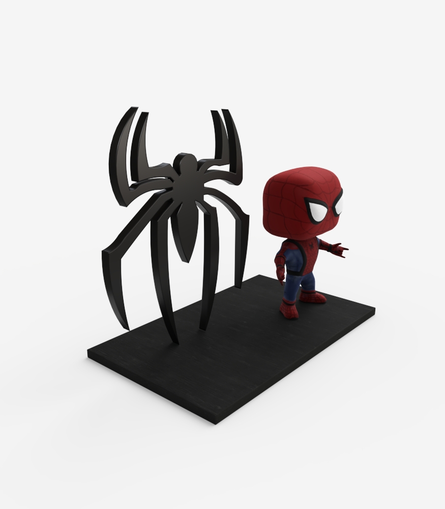 SM FILES - BLOCOS 3D VRAY E SKETCHUP - HOMEM ARANHA E SIMBOLO (1)